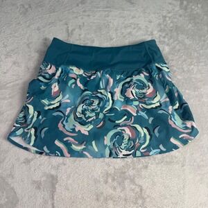 Athleta Womens Run With It 14" Skort Teal Floral Abstract Athletic XS